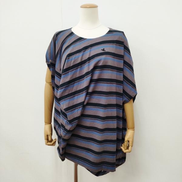 Vivienne Westwood Red Label 変形 ボーダーTシャツ オーブ刺繍 半袖