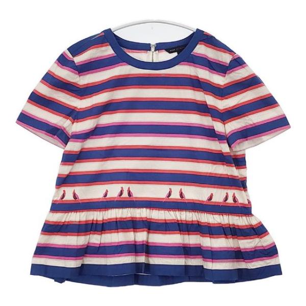 MARC BY MARC JACOBS サイズ12 ボーダー ブラウス シャツ ブルー レッド ベージュ マークバイマークジェイコブス 6-0702S 286078