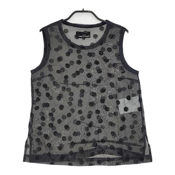tricot COMME des GARCONS シワ加工 ドット ノースリーブ シアー