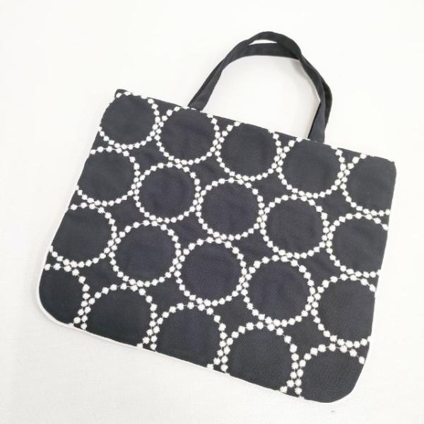 mina perhonen 新品 tambourine 刺繍 aaa7094p レッスンバッグ トートバッグ 濃紺 ネイビー ホワイト ミナペルホネン 6-0730G 289522