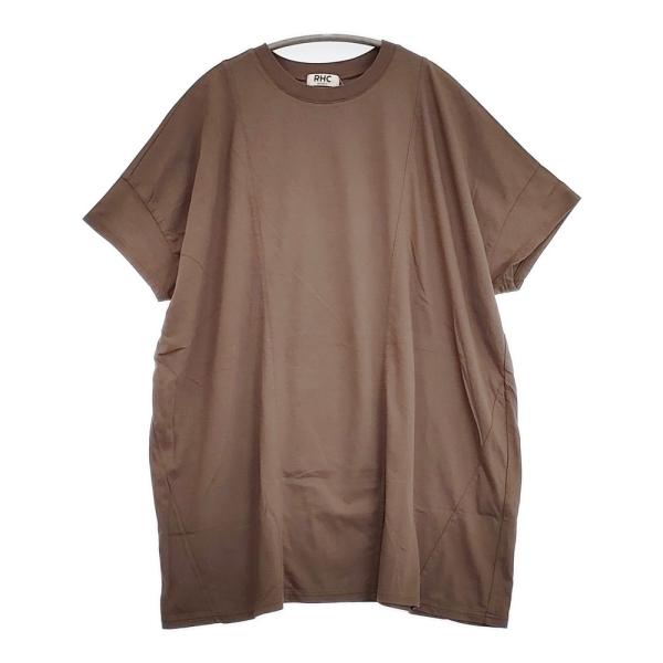 Ron Herman RHC 切り替え 3110900208 無地 コットン チュニック 半袖Ｔシャツ カットソー ブラウン ロンハーマン 6-0828S 293696