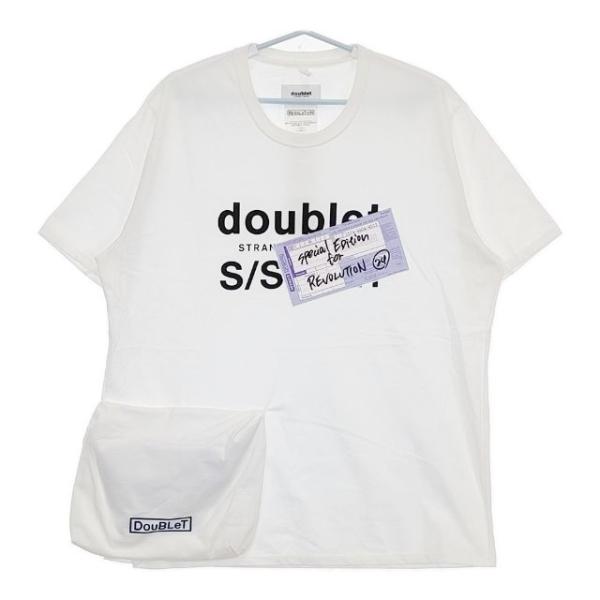 doublet Revolution別注 40TH ANNIVERSARY PACKABLE T-SHIRT 半袖Ｔシャツ カットソー ホワイト メンズ ダブレット【中古】5-0623S∞ doublet Revolution別注 40TH ANNIVERSARY PACKABLE T-SHIRT 半袖T