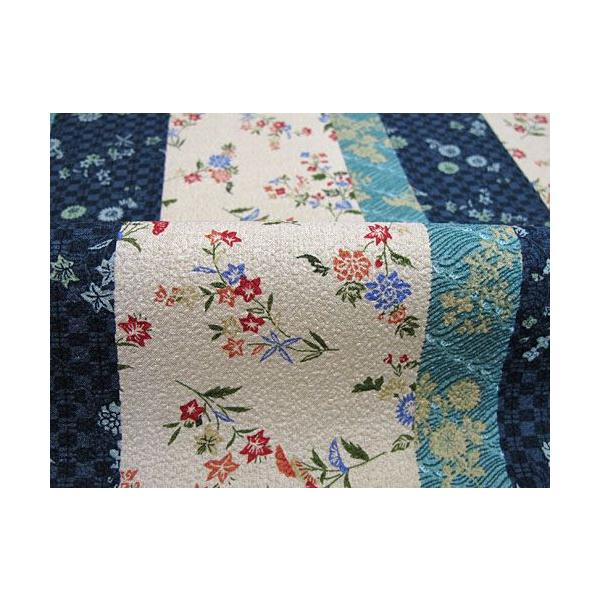 綿ちりめん エンボス 和柄生地縦縞に小花柄紺系 Buyee Buyee 提供一站式最全面最專業現地yahoo Japan拍賣代bid代拍代購服務