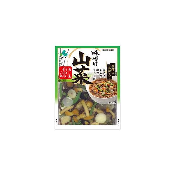 「商品情報」4種の具材「なめこ・わらび・細竹・きくらげ」をうどんやそばのだしの風味をいかせる味付けに仕上げた味付け山菜です。麺類の具材として使いやすい1~2人分の内容量で、和風スパゲティや炊き込みご飯などにもご利用いただけます。「主な仕様」...