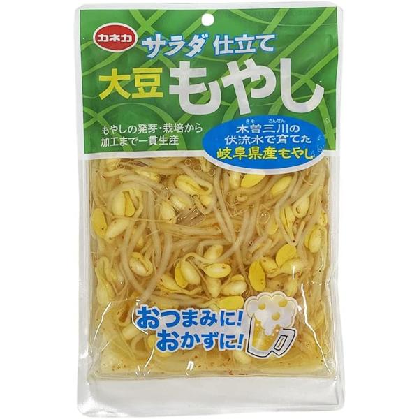 岐阜県産のもやしを使用したレトルト惣菜。もやしの発芽・栽培から加工まで一貫生産しております。食卓の一品、お酒のつまみにお勧めです。ナムルやオムレツの具材等、幅広くお使いいただけます。【内容量】200g×10袋/箱【原材料・成分】大豆もやし（...