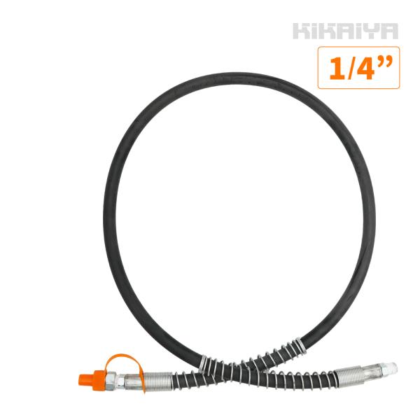 【仕様・状態】■本体重量:1Kg■ホースサイズ:全長1.4m　外径16mm■接続部ネジサイズ:R1/4■カプラ部ネジサイズ:外径20.4mm　ピッチ1.25■最高使用圧力:80Mpa【商品説明】・油圧シリンダーに接続可能・カプラ付で素早く脱...