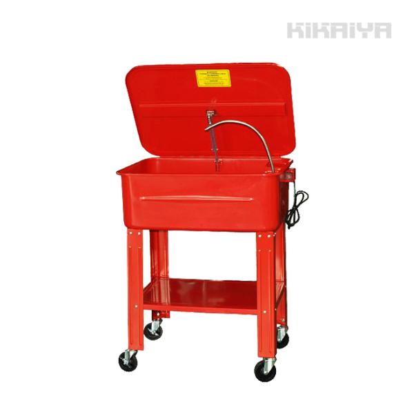 ●キャスター付なので移動にも便利●スチール製プロフェッショナル洗浄機●洗浄槽容量75リットル、洗浄液は48リットルまで入ります●100Ｖ電動ポンプは洗浄液を循環させて効率よく洗浄できます●フレキシブルノズル（約600ｍｍ）で必要な箇所へ容易...