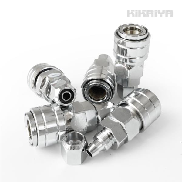 【仕様・状態】■重量:1個/116g （5個合計581g）■材質:スチール（クロムメッキ）■ホース接続サイズ:内径φ6.5mm×外径φ10mm■最高使用圧力:1Mps■使用温度範囲：-20〜107℃【商品説明】・エアホース取付用ソケットカプ...