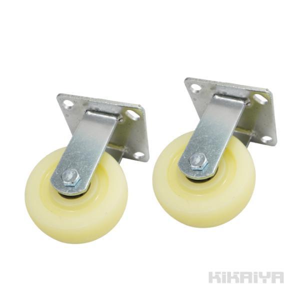 【仕様・状態】■重量:約1.5kg（1個）■キャスターサイズ:φ125×幅42mm■キャスター材質:ナイロン車輪■耐荷重:500kg（1個）■取り付け部の穴のピッチ:88×88mm■梱包サイズ:250×190×110mm（梱包重量3kg）メ...