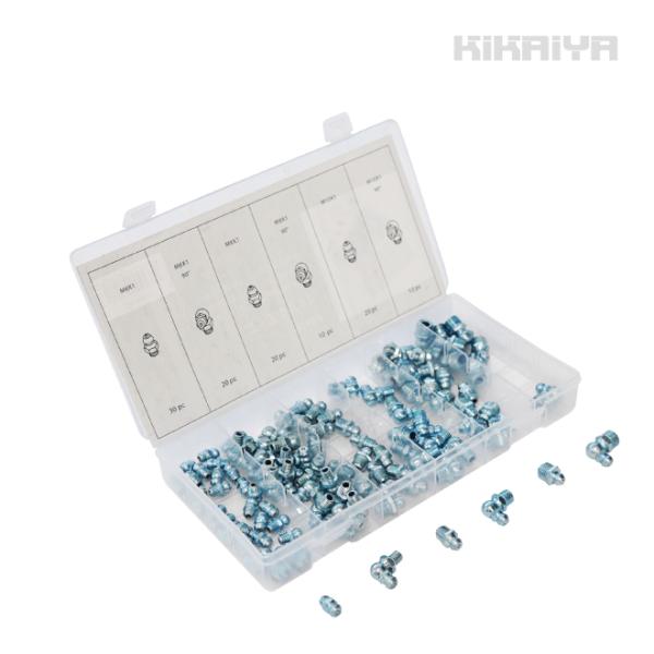 【仕様・状態】■総重量：517g■材質：鉄に亜鉛メッキ、ボール部/ステンレス■サイズ・角度/個数：M6-ストレート/約30個、M8-ストレート/約20個、M10-ストレート/約20個、M6-90°/約20個M8-90°/約10個、M10-9...