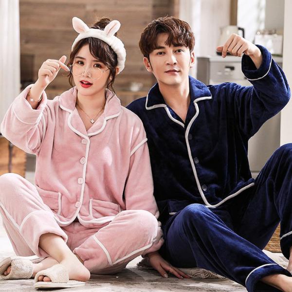 冬新作メンズ レディース 暖かい もこもこ ルームウェア パイピング パジャマ 上下セット ペアルック 厚手 防寒 部屋着 ナイトウェア Buyee Buyee Japanese Proxy Service Buy From Japan Bot Online