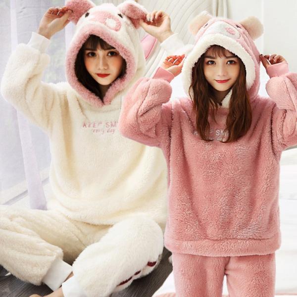 冬新作 超かわいい レディース フード付き もこもこ コブタ ルームウェア 上下セット 暖かい ふわもこ 着ぐるみパジャマ 部屋着 防寒着 Buyee Buyee Japanese Proxy Service Buy From Japan Bot Online