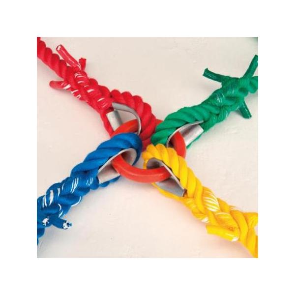 個人宅様への配送が不可の為、お届け先は屋号でお願いいたします。●サイズ=ロープ：長さ10m/本×直径30mm●リング=幅25mm×直径16cm●自重=22kg●材質=ロープ：ポリプロピレン/リング：スチール●末端テープ加工●カラー=赤・青・...