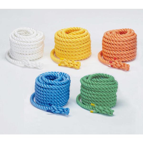 個人宅様への配送が不可の為、お届け先は屋号でお願いいたします。●レクリエーション等幅広い用途に。●サイズ：直径30mmΦx長10m●重量：約4.5kg/本●素材：ポリプロピレン●オレンジ青黄緑白５本１組●両端サツマ加工●日本製●送料無料※沖...