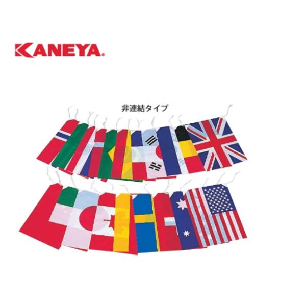 （送料無料）（個人宅配送不可）　KANEYA　カネヤ　運動会　万国旗20ケ国　非連結タイプ　K-2158