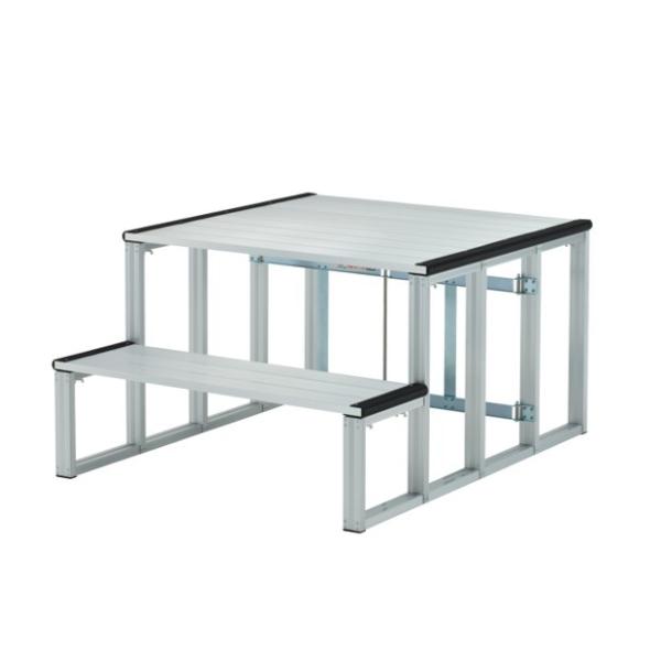 ●本体サイズ：幅９５ｃｍ×奥行９０ｃｍ×高さ６０ｃｍ●ステップサイズ：幅９５ｃｍ×奥行３０ｃｍ×高さ３０ｃｍ●アルミ製(アルマイト処理)、コーナー部合成ゴム●重量：２２ｋｇ●底ゴム付●組立工具不要●送料：別途見積