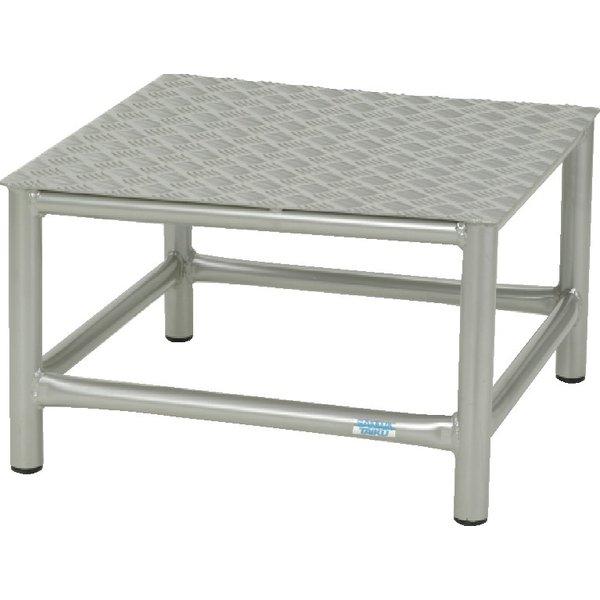 ●幅６０ｃｍ×奥行６０ｃｍ×高さ３６．５ｃｍ●重量：７．５ｋｇ●脚部３８ｍｍ肉厚アルミパイプ●天板アルミ縞板使用●脚ゴム付●一体溶接タイプ●屋内外兼用●組立不要●送料無料※沖縄・離島は運送の都合上販売不可