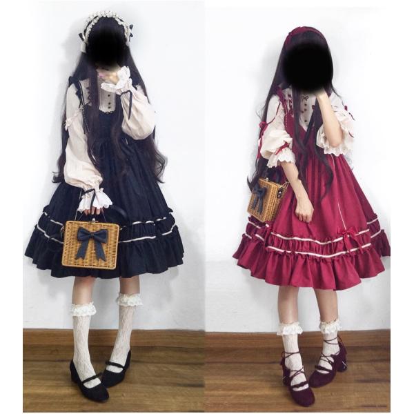 ロリータファッション ワンピース ゴスロリ フリル 膝丈 ワンピース イベント オフ会 コスプレ Buyee Buyee Japanese Proxy Service Buy From Japan Bot Online