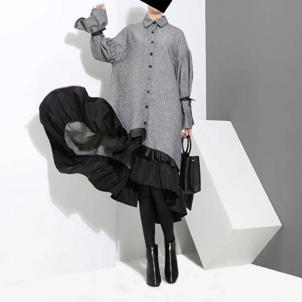 個性的 ワンピース モード系ファッション 長袖 膝丈 イベント オフ会 コスプレ ステージ衣装 10代 20代 30代 40代 50代