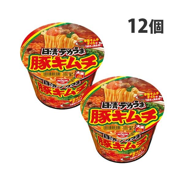 日清食品 日清デカうま 豚キムチ 101g×12個 ラーメン カップ麺