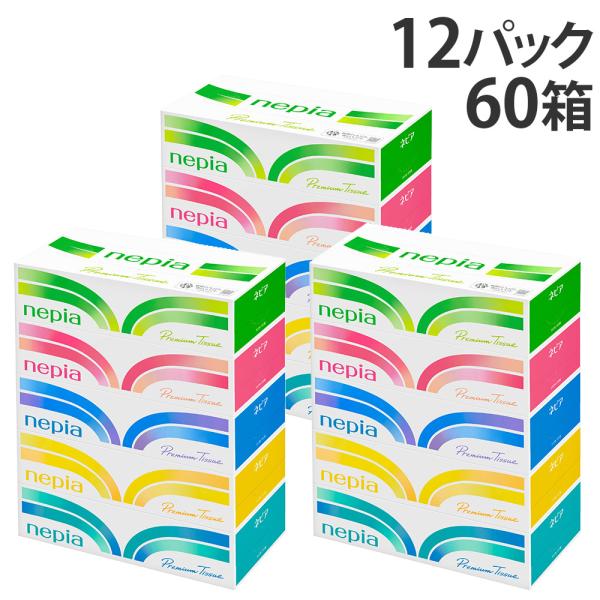 ネピア プレミアムソフト ティッシュ 180組 5個 12パック : よろずや