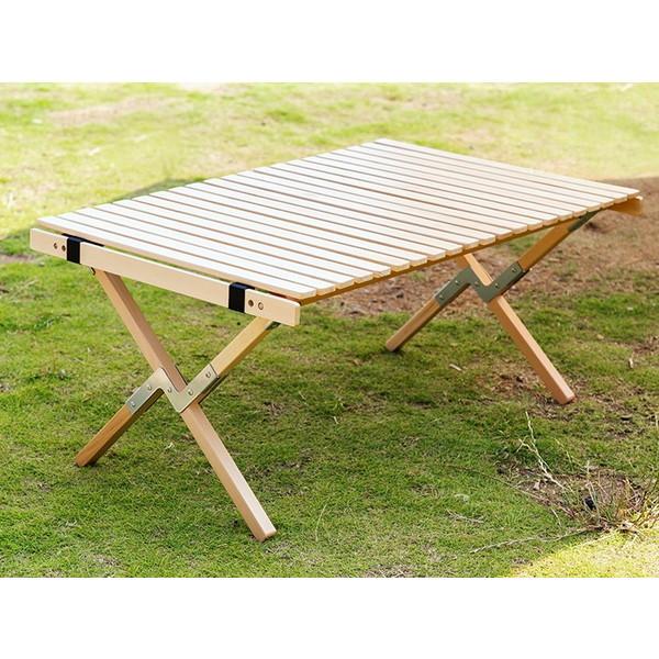 代引不可 ロールトップテーブル Wood 9060 W900 D600 H410mm アウトドア キャンプ q べランディング 送料無料 一部地域除く よろずやマルシェ Paypayモール店 通販 Paypayモール