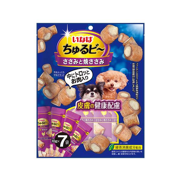 ちゅるビ〜 いなば ささみと焼ささみ 皮膚の健康配慮 10g×7袋入 QDS