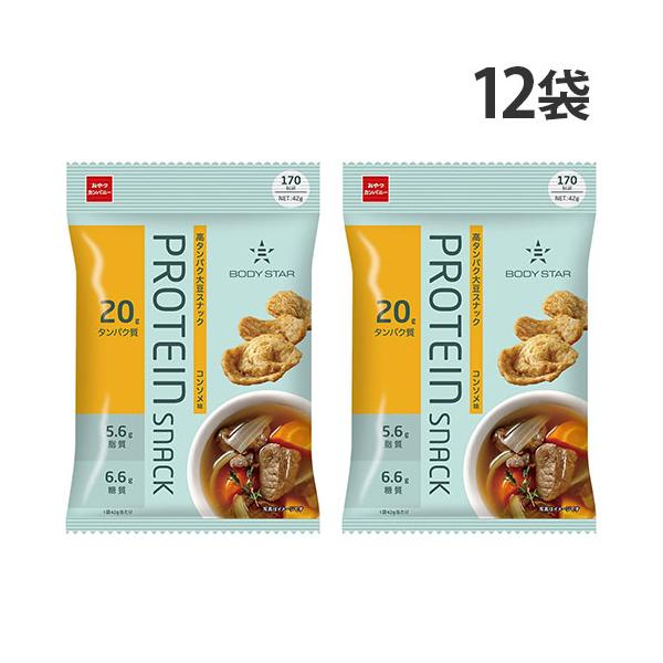他サイト： おやつカンパニー プロテインスナック コンソメ味 ボディスター 42g 12袋の商品画像