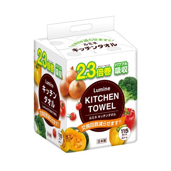 たっぷり使える115カット！購入単位：1パック(4ロール)配送種別：在庫品4902568051530 SK6364 sk6364 日用品 にちようひん 福田製紙 ふくだせいし 福田 キッチンペーパー きっちんぺーぱー キッチン用品 キッチン...