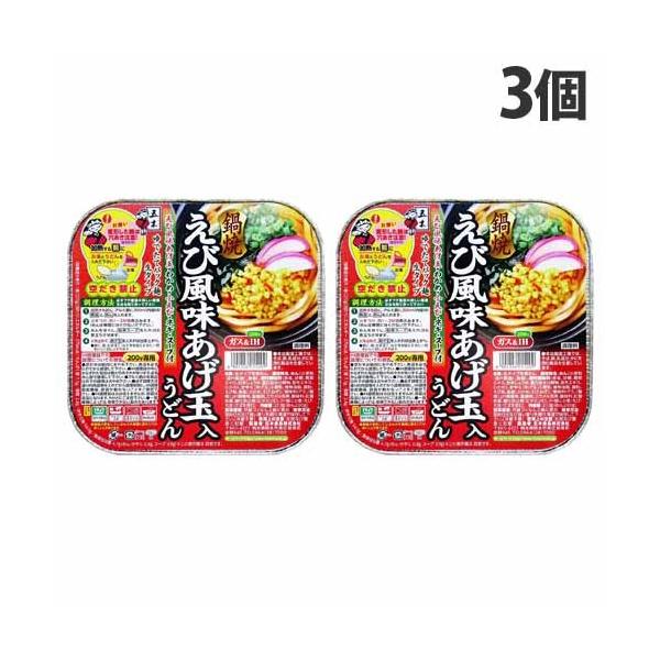 生麺でなめらか食感！出汁の旨みが効いたスープでやみつきに！購入単位：1セット(3個)配送種別：在庫品Yahoo 通販 4901726015209 SY1095 五木食品 鍋焼えび風味あげ玉入りうどん 213g×3個 食品 しょくひん ご飯 ...