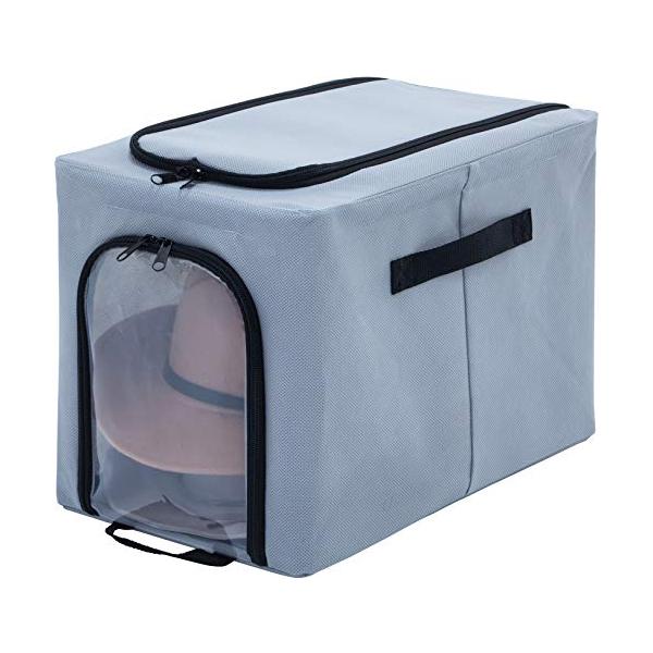 他サイト： アストロ ワイヤー入り 収納ケース グレー 小型 不織布製 約W25×D40×H28cm 不織布 積み重ねOK 耐荷重約6kg 衣類 帽子 バッの商品画像