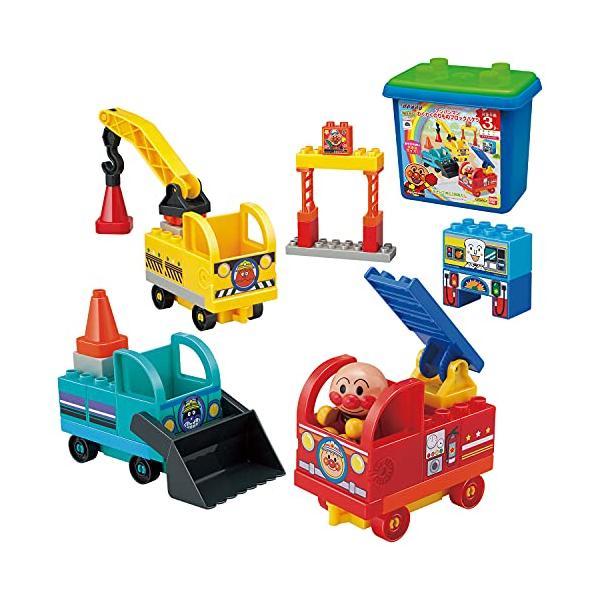 他サイト： BlockLabo ブロックラボ アンパンマン わくわくのりものブロックバケツ(対象年齢:3歳以上)の商品画像