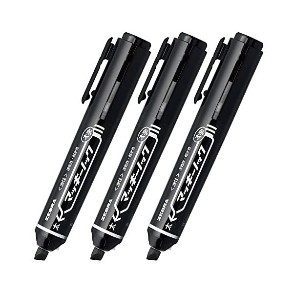 他サイト： ゼブラ(ZEBRA) 油性マーカー マッキーノック 太字 黒3本入 P-YYSB6-BK3-AZの商品画像
