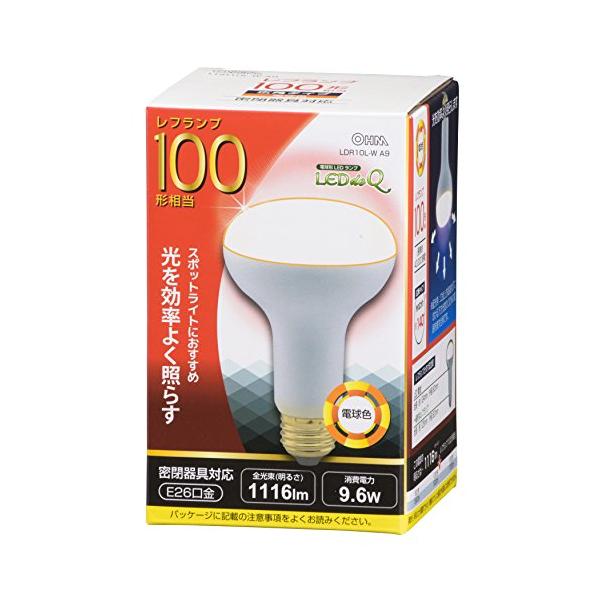 他サイト： オーム(OHM) オーム電機 LED電球 レフランプ形 100形相当 E26 電球色 LDR10L-W A9 06-0791の商品画像