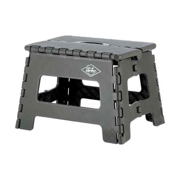 他サイト： 不二貿易(Fujiboeki) 折りたたみ椅子 踏み台 ステップ 幅32.5×奥行25.5×高さ22cm カーキ アウトドア コンパクト スツーの商品画像