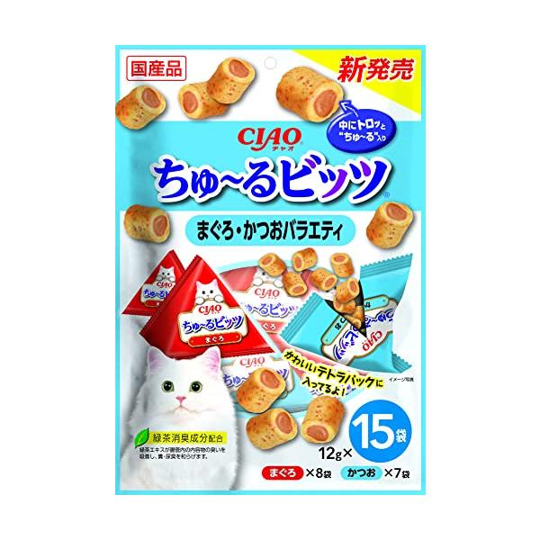 他サイト： CIAO (チャオ) ちゅ~るビッツ まぐろ・かつおバラエティ 12g×15袋の商品画像