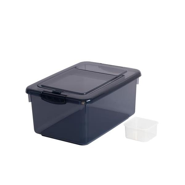 他サイト： サンコープラスチック(SankoPlastic) 米びつ お米ケース 5.0kg ネイビーブルー 幅22.6×奥行32.4×高さ15.2cm 日本の商品画像