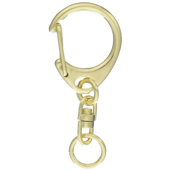 他サイト： 日本紐釦貿易(Nippon Chuko) 回転カン付きワンタッチキーホルダー金具 10個入り 全長4.5cm ゴールド KD11 アクセサリーの商品画像