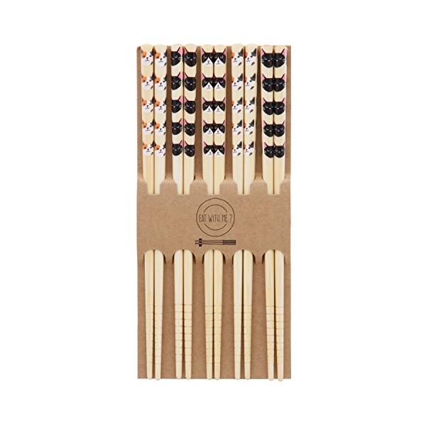 他サイト： 不二貿易 箸 5本セット 猫 14113の商品画像