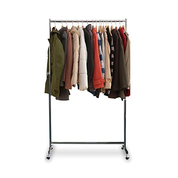 他サイト： アイリスプラザ(IRIS PLAZA) ハンガーラック シングル 耐荷重80kg ブラック CW3001-95 パイプハンガーの商品画像