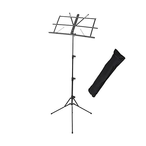 他サイト： KC キョーリツ 譜面台 軽量アルミ製 折りたたみ式 コンパクト仕様 MS-1AL/BK ブラック (ソフトケース付属)の商品画像