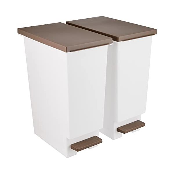 他サイト： 新輝合成 トンボ ネオカラー ゴミ箱 軽いペダルでサッと開く スリム 20リットル 2個セット ブラウン 幅20×奥行35.5×高さ45cmの商品画像