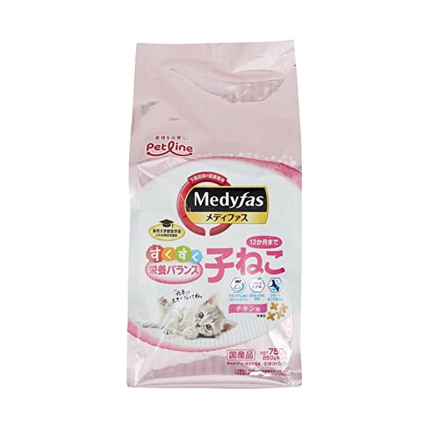 他サイト： メディファス キャットフード 子ねこ 12か月まで チキン味 【下部尿路/ｐHコントロール/麻布大学共同開発/国産/アルミ小分け】 750g(2の商品画像