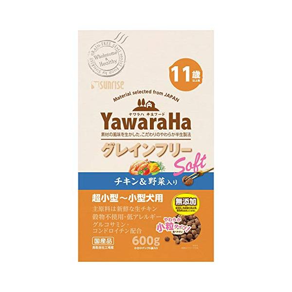 他サイト： マルカン ドッグフード ヤワラハ グレインフリー ソフト チキン&amp;野菜入り 11歳以上用 600gの商品画像