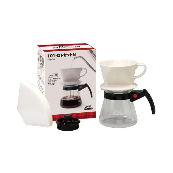 他サイト： カリタ Kalita 雑味が出る前においしさだけを引き出す速い抽出速度の3つ穴 コーヒー ドリップセット ドリッパーセット 保温性が高い 陶器の商品画像
