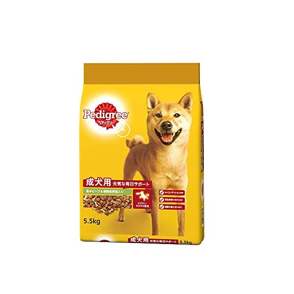 他サイト： ペディグリー 成犬用 旨みビーフ&amp;緑黄色野菜入り 5.5kg [ドッグフード・ドライ]の商品画像
