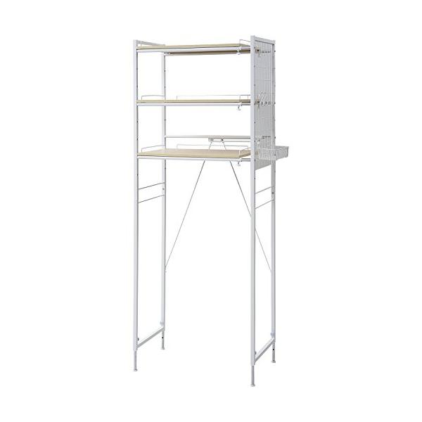 山善 ランドリーラック 幅65.5-90.5×奥行40.5×高さ180-190cm ミニ 