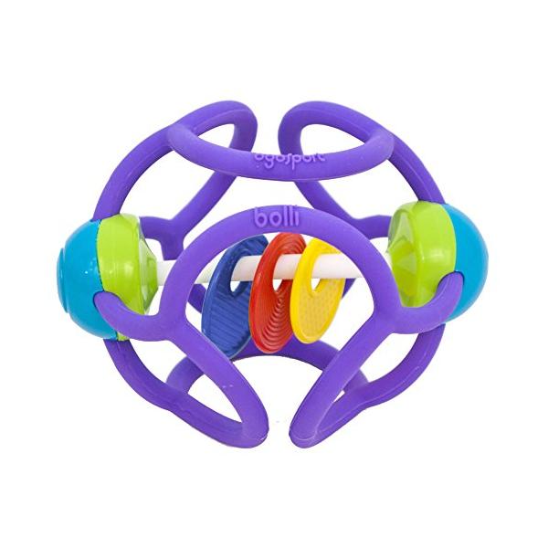 他サイト： ティーレックス ボリィラトル はじめてボール 歯がためラトル にぎって かじって ひっぱって 安心素材 パープルの商品画像