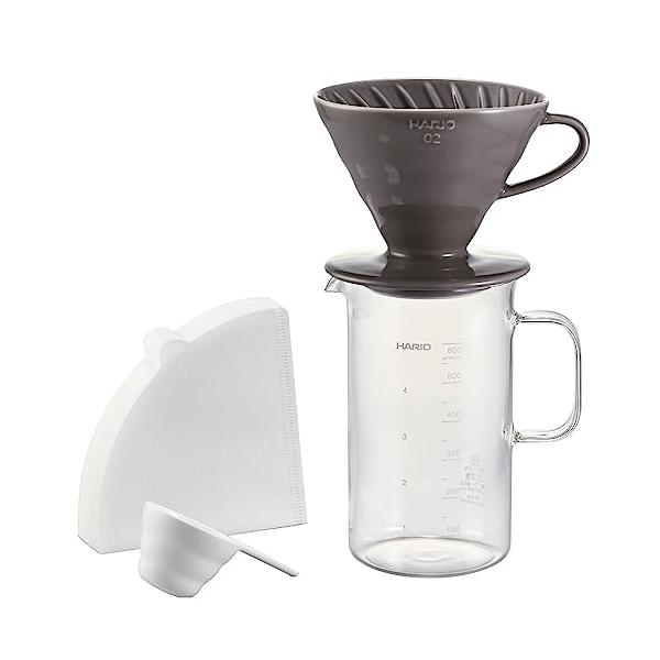 他サイト： HARIO(ハリオ) ビーカーサーバー&amp;ドリッパーセット クラフツサイエンス 実用容量600ml 1~4杯用 日本製 BVD-3012-GR グの商品画像