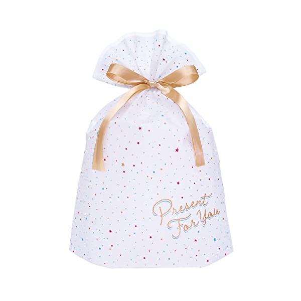 他サイト： インディゴ ラッピング袋 メッセージバッグL フォー・ユー/ドット ホワイト PG387の商品画像